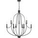 Senoia 9 Light 32.5 inch Matte Black Chandelier Ceiling Light